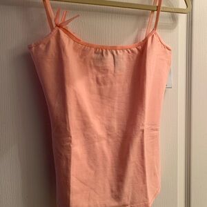 NWT DKNY stretch tank with bow Spaghetti Strap Top w/ shelf bra Large